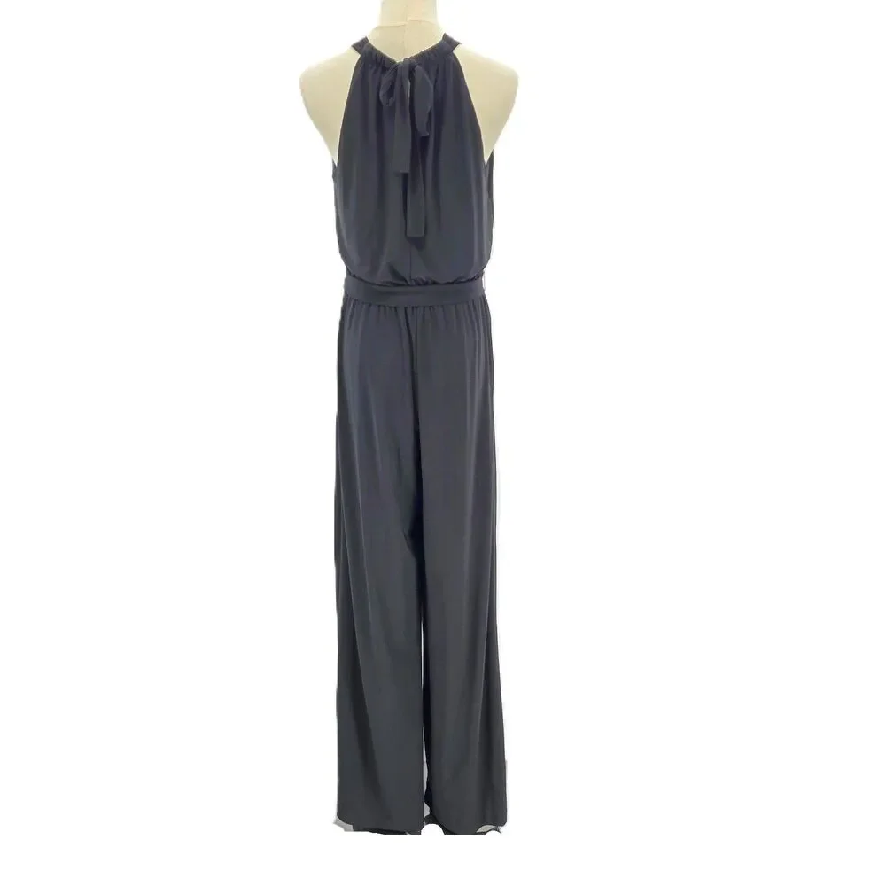 Emma & Michele black halter stretch jumpsuit Medium - Picture 2 of 8